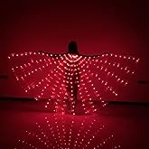 LED Lights Belly Dance Wings Bellydance Glow Angel Dance Wings with Telescopic Sticks for Adults and Child