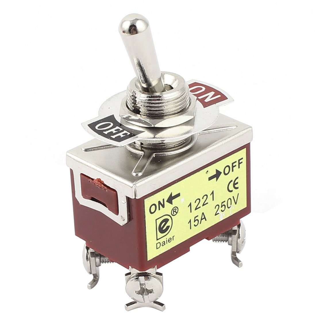 Sourcingmap ON/Off Control 4 Screw Terminals DPST Locking Toggle Switch AC250V 15A