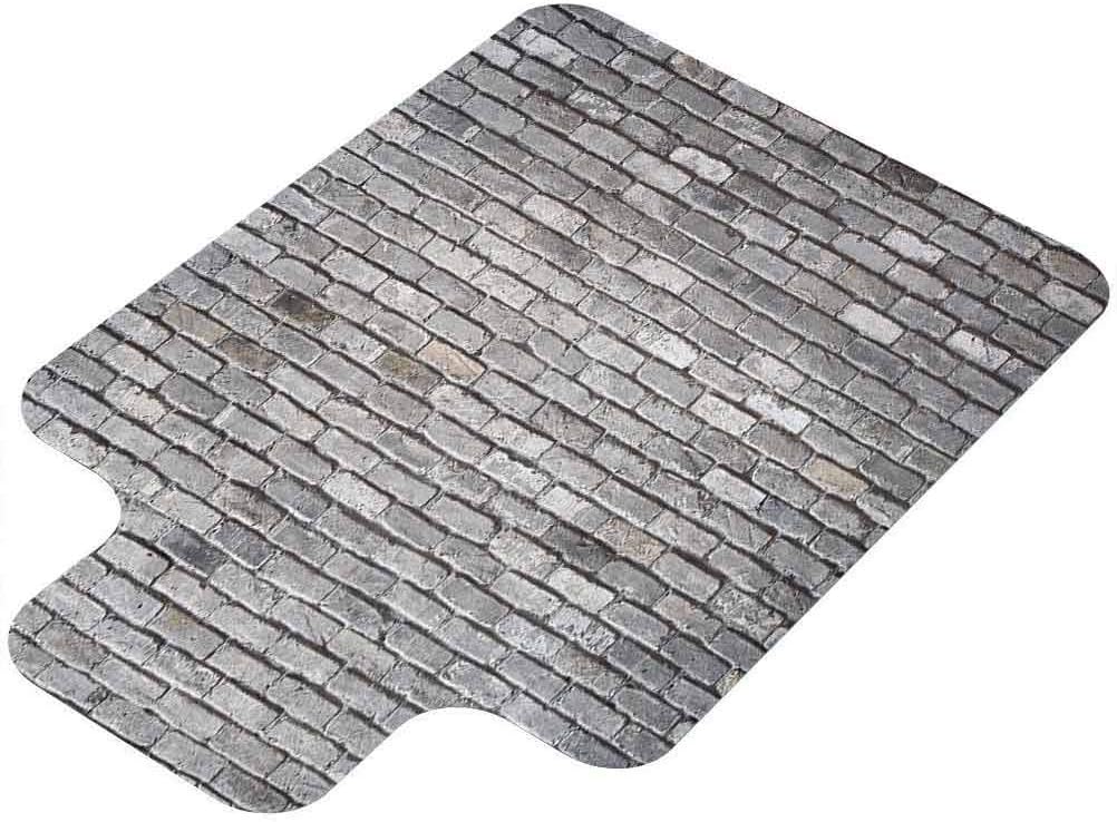 Alfombra de oficina gris con imagen de una pared de ladrillo viejo y