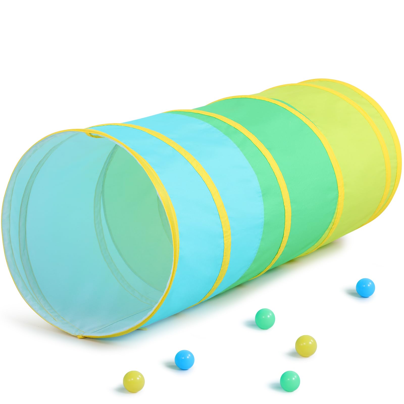 PigPigPen Kids Play Tunnel for Toddlers, Pop Up Tent for Babies or Dogs, Indoor & Outdoor Toys for Kids Backyard Playset (Cotton) Image