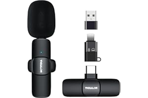 VIEWLON Wireless Microphone for iPhone/Android/PC Microphone with Noise Reduction, Mini Microphone Wireless Mic for Video Rec