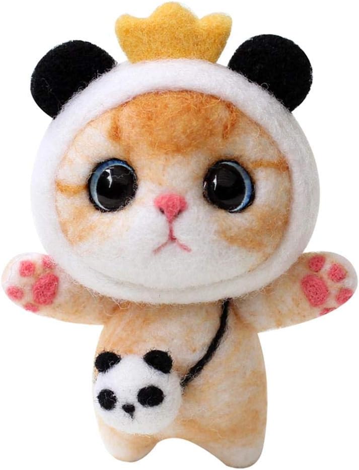 YXQSED Needle Felting Kit Felt Animals Wool Felting DIY Kit with Tools-Panda Cat