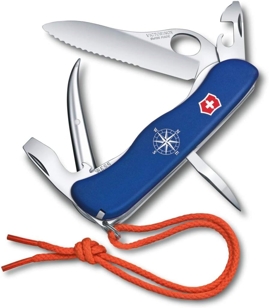 Victorinox Skipper Pro Swiss Army Pocket Knife, Large, Multi Tool, 12 Functions, Large Locking Blade, Blue