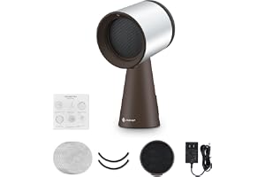 AMZCHEF Portable Range Hood, 3-Speed Desktop Exhaust Fan for Indoor BBQ & Hot Pot, Low-Noise Portable Kitchen Vent Hood with Large Oil Collection Cup & Detachable Aluminum Filter, Silver brown