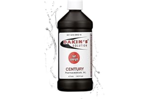Dakin's Solution Half-Strength 0.25% Sodium Hypochlorite Wound Cleanser for Acute and Chronic Wounds, Non-cytotoxic Antimicrobial No-Rinse Formula, Gentle on Skin, Safe for Home or Clinical Use, 16 oz