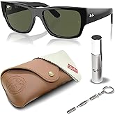 Ray-Ban RB0947S CARLOS Rectangle Shaped Sunglasses for Men & Women with Official RAYBAN Eyewear Kit