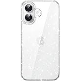 JETech Glitter Case for iPhone 17 6.3-Inch, Bling Sparkle Shockproof Phone Bumper Cover, Cute Sparkly for Women and Girls (Clear)
