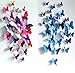 Sangu 3D Colorful Blue Butterfly Removable Mural Wall Stickers Wall Decal for Home Decor(Colorful blue)