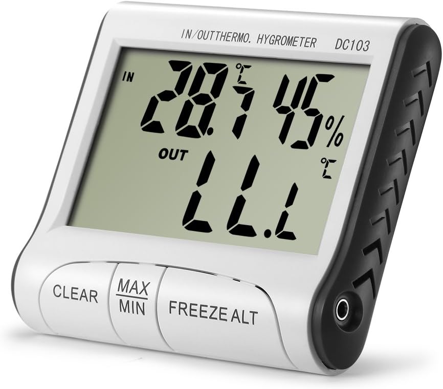 Hygrometer Thermometer Indoor and outdoor Humidity Monitor with Temperature Gauge Humidity Meter (DC103)