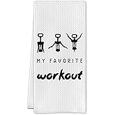 Cilrii Funny Wine Kitchen Towels,My Favorite Workout Hand Towels,Funny Wine Lovers Gifts for Women,Dish Towel for Kitchen Bathroom Decor 16 X 24