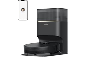 DREAME D20 Pro Plus Robot Vacuum, 13,000Pa Suction, DuoBrush for Pet Hair, Corner Cleaning, Self Emptying, LDS Navigation Laser Avoidance, Vacuum Mop, Hard Floors&Carpets (Black)