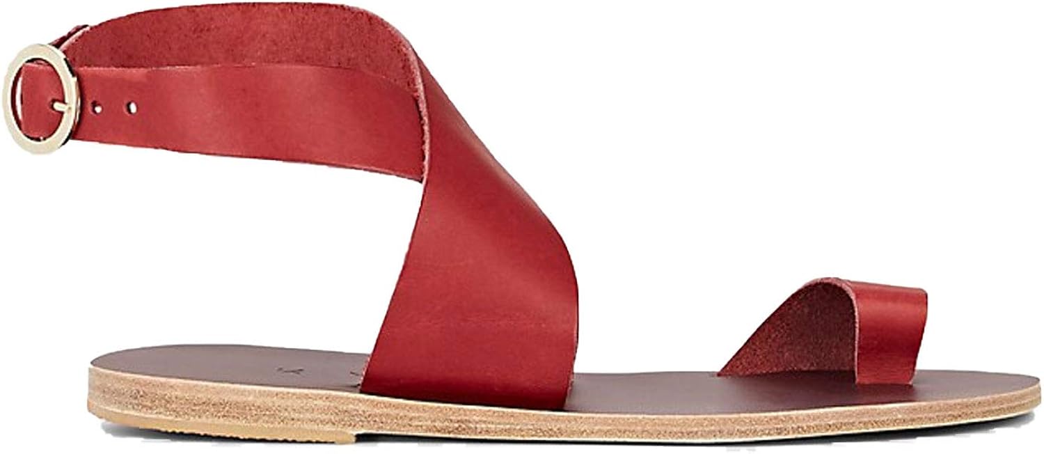 red strap sandals