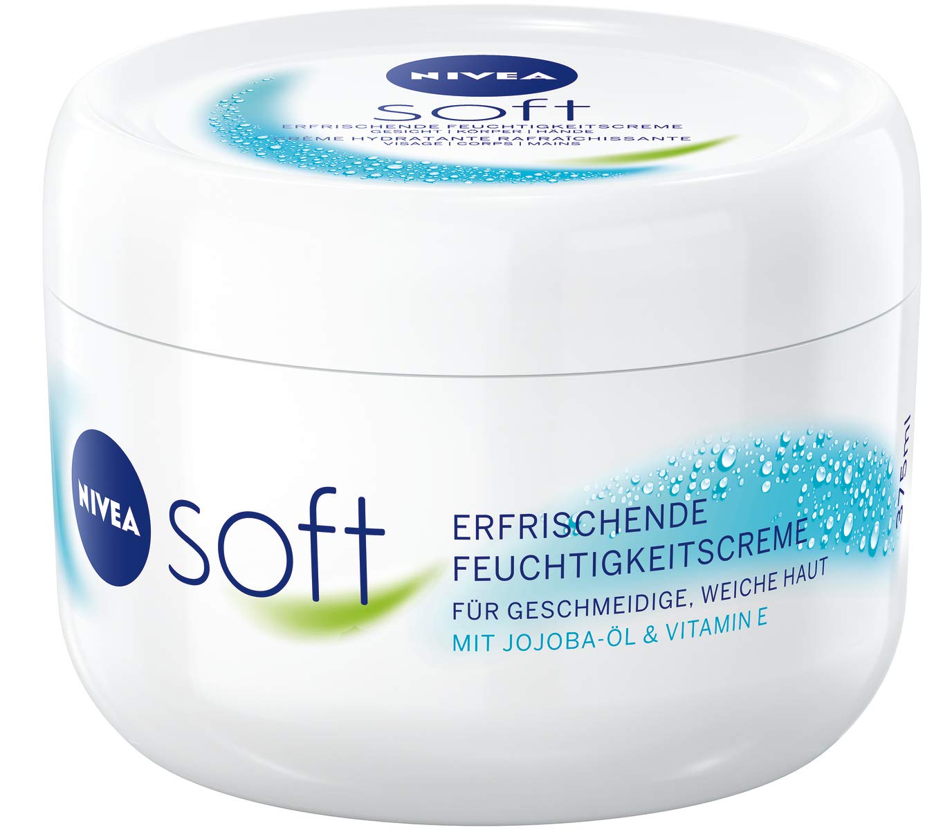 NIVEA Soft Refreshing Moisturising Cream (375 ml), Nourishing Soft Cream with Vitamin E and Jojoba Oil, Fast Absorbing Skin Cream