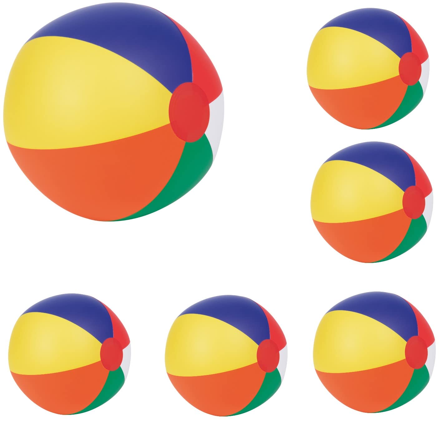 noTrash2003 Set of 6 Inflatable Water Balls Beach Balls Beach Ball Holiday Beach Pool (Rainbow)
