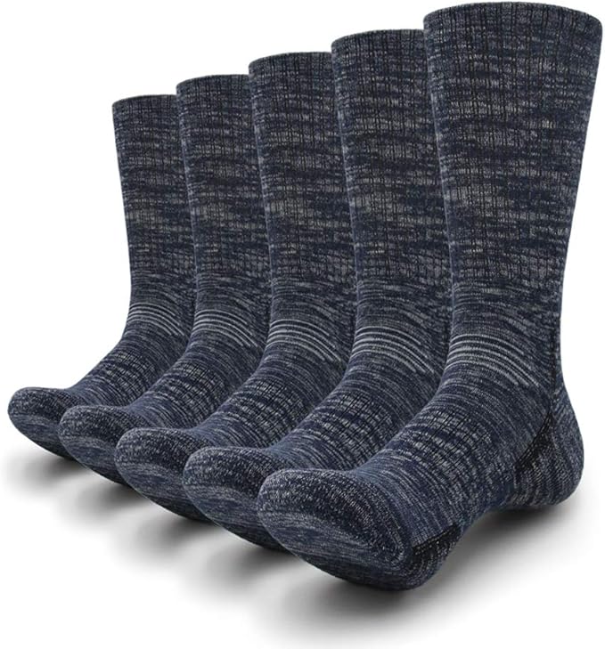 Petrala Hiking Socks Mens Moisture Wicking Thick Padded Cotton Sock