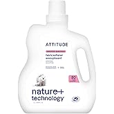 ATTITUDE Liquid Fabric Softener, Plant-Based & Vegan, HE Compatible, Naturally Derived, Unscented, 80 Loads, 67.6 Fl Oz