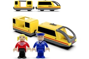 HYPERLIVING Battery Operated Train (Magnetic Connection) - Powerful Engine Train Compatible with Thomas, Brio, Chuggington - Toddler Toy