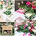 Soyee 48pcs Tropical Large Palm Leaves, DIY Waterproof Artificial Leaf Placemats and Table Runners for Hawaiian Luau Party Decoration, Jungle Party Supply