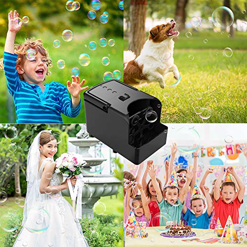 LSXD Bubble Machine, Automatic Bubble Blower, Portable Bubble Maker for Kids, USB or Battery Operated Bubble Toys for Parties Birthdays Outdoor & Indoor Use with High Output