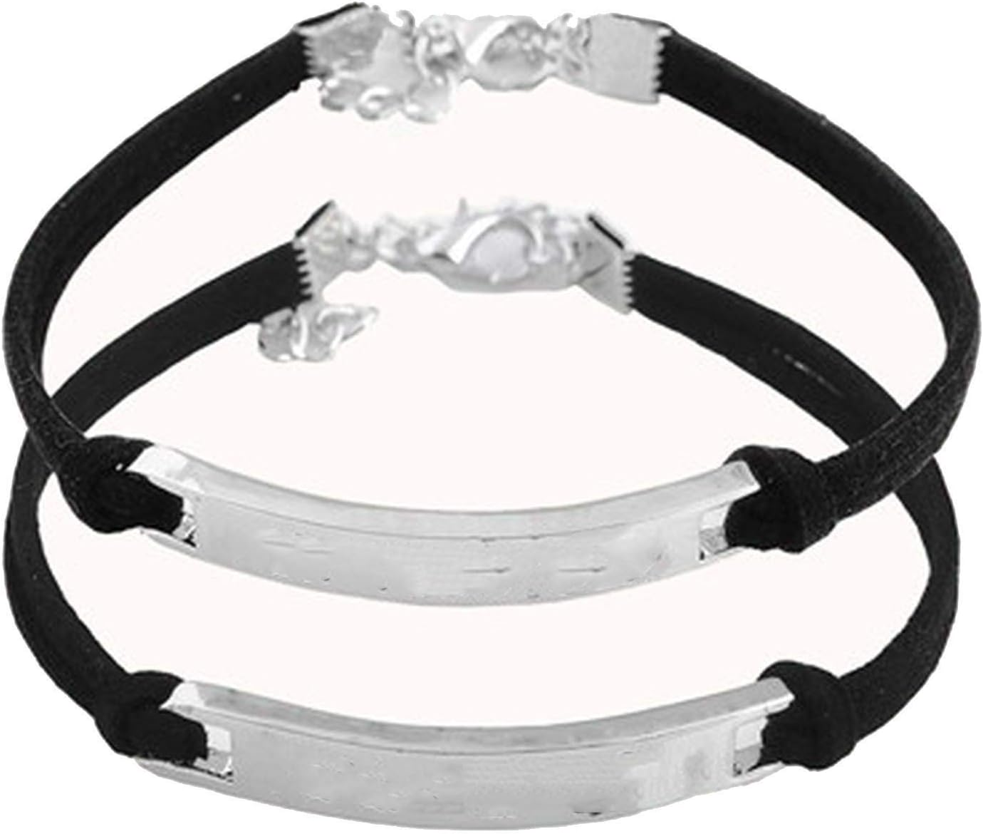 1 Set Stainless Steel Love Heart Lock Key Couple Bracelet Bracelets Bangles Women Men Choker Jewelry,Silver Plated