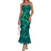 MEROKEETY Spring Wedding Guest Dress for Women 2026 Summer Floral Cocktail Party Beach Vacation Ruffle Bodycon Maxi Dresses