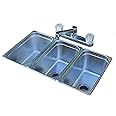 concession sink 3 compartment triple 12 3/4" Length x 20 3/4" Width x 6" Depth