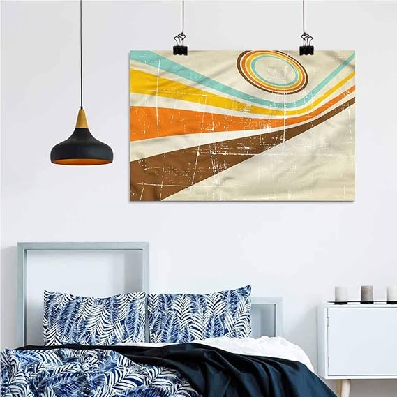 Retro Wall Art Grunge Style Abstract Artwork 32x48 Inch
