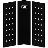 AQUBONA 3pcs/4pcs/6pcs Stomp Pad Surfboard EVA Traction Pad with Adhesive Professional Tail Pad/Applies All Boards - Surfboard, Shortboard, Longboard, Skimboard, Snowboard/Black