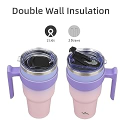 Konokyo 30 oz Tumbler with Handle and 2 Straw 2