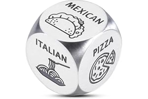 AROVENE Stocking Stuffers for Adults Women Men White Elephant Gifts for Adults Couples Gifts for Girlfriend Boyfriend Wife Husband Valentine Day Gifts for Wome Men Anniversary Steel Food Decision Dice Gifts