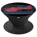 American Flag Flight Nurse Heartbeat - PopSockets