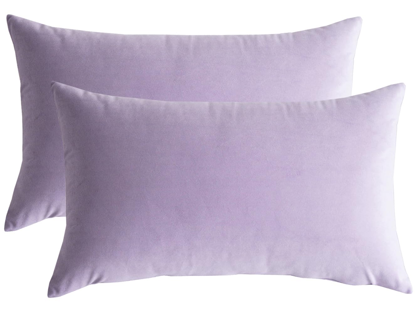 Lutanky Velvet Cushion Covers 30 x 50 cm Taro Purple Lovely Rectangle Throw Pillow Cases (Pack of 2) Soft Solid Decorative Pillow Covers for Sofa Bedroom Car 12x20 Inch