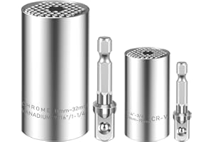Spurtar Universal Socket Set (11-32mm 7-19mm) Multi-Function Universal Socket Tool Super Socket Unscrew Any Bolt Gifts for Me