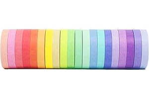 20 Rolls Washi Tape Set Colored Masking Tape Pack Decorative Thin Tapes Children and Gifts Warpping 7.5MM
