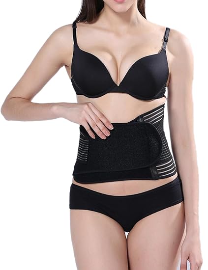 HAHAEMMA Rückenstützgürtel Verstellbarer Atmungsaktiv Bauchweggürtel Rückengurt mit Stabilisierungsstäben Fitnessgürtel Bauch