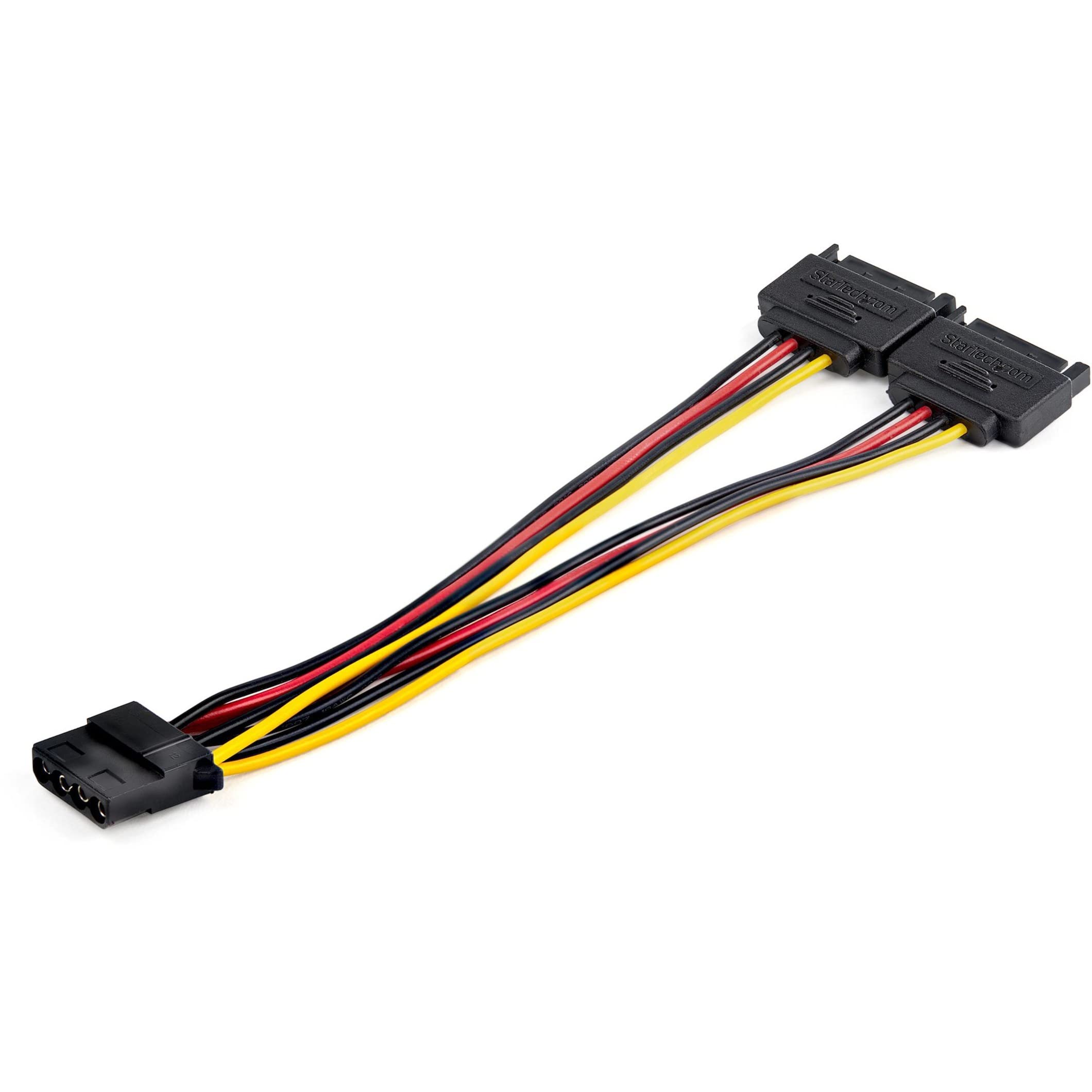 StarTech.com Dual SATA to LP4 Power Doubler Cable Adapter – 2 SATA to 4 Pin LP4 Internal PC Peripheral Power Supply Connector – SATA Y Cable – Male/Female – 18 AWG Wire – 9 Amps/108W