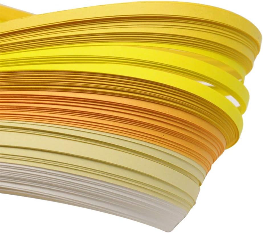 arricraft 1200PCS 3mm Quilling Paper Strips, Quilling Art Strips, 6 Colors Paper Craft Supplies for Paper Art DIY Craft Projects-Yellow Series
