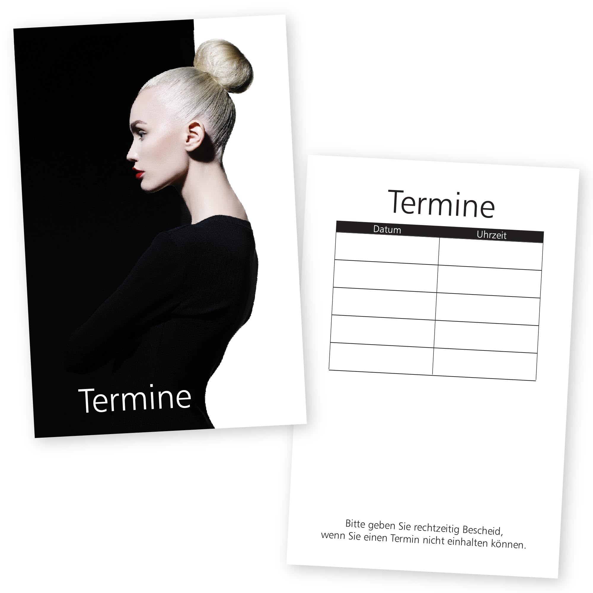 500 Hairdressing and Beauty Appointment Cards Styling Black & White for Cosmetic Studio, Eyelashes, Nail Studio with 5 Appointment Fields