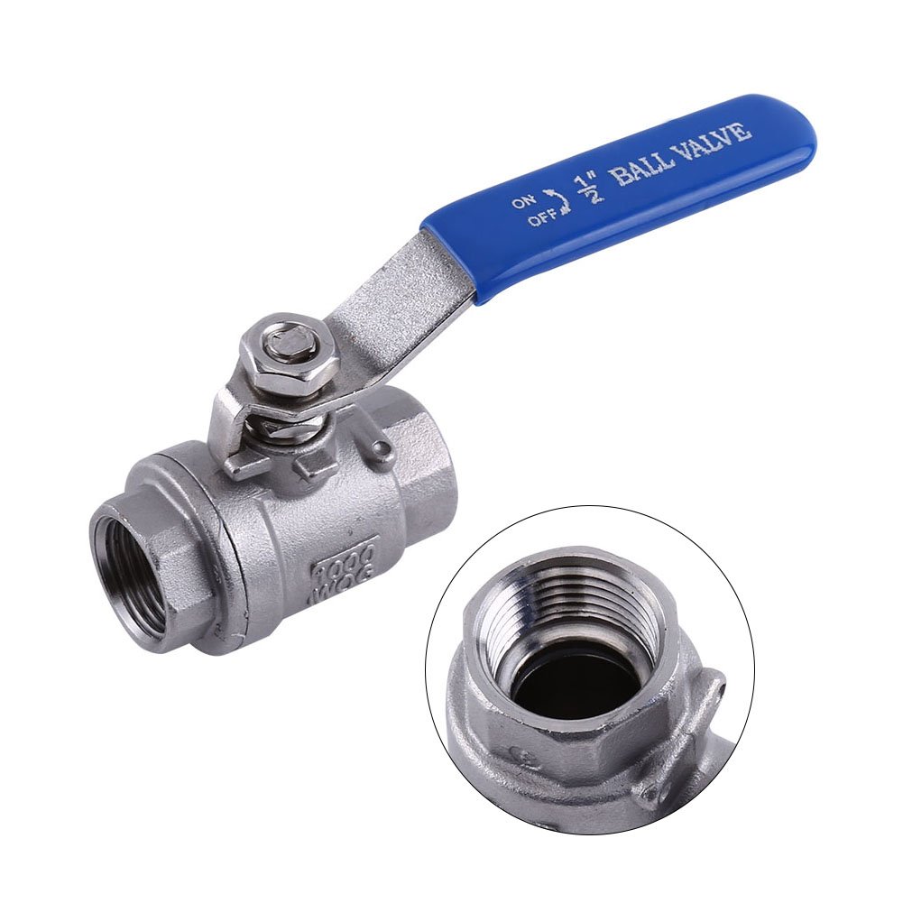 Hilitand 1/2'' NPT Full Port 2 Way Rotary Lever Stainless Steel 1/2" Ball Valve SS304 Two Pieces Ball Valve WOG1000 - Image 4