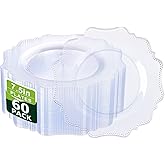 COLOSUS 60pcs 7.5 inch Clear Plastic Dessert Plates - Heavy Duty Plastic Appetizer Plates,Premium Disposable Salad Plate for Thanksgiving Wedding and Everyday Use