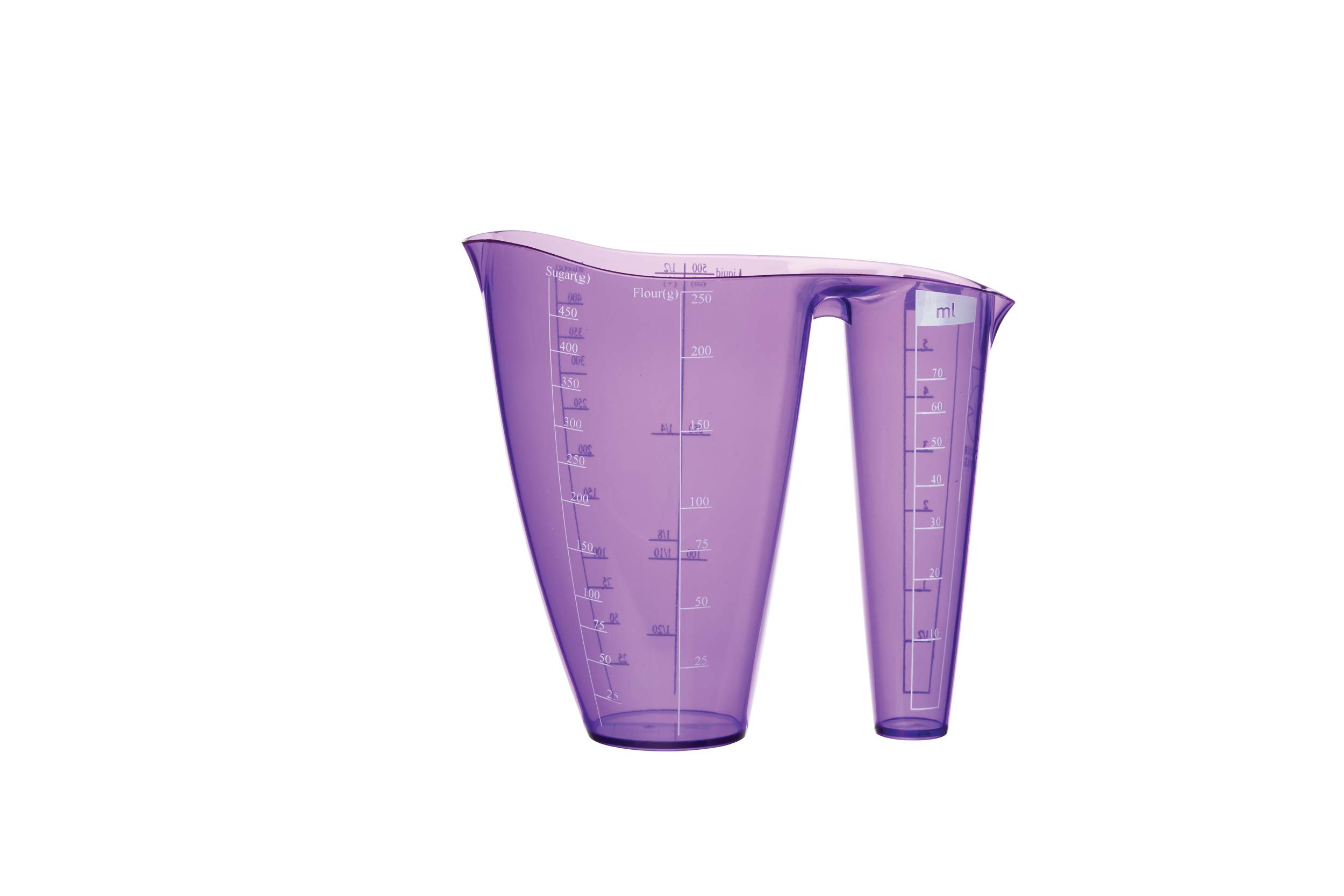 Colourworks 2 in 1 Plastic Measuring Jug for Dry and Liquid Ingredients, Plum, 500 ml