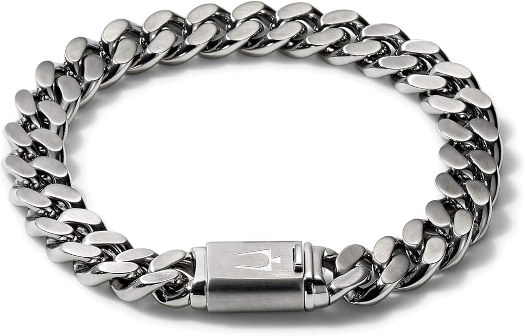 Amazon.com: Bulova Mens Classic Stainless Steel Chain Link Bracelet
