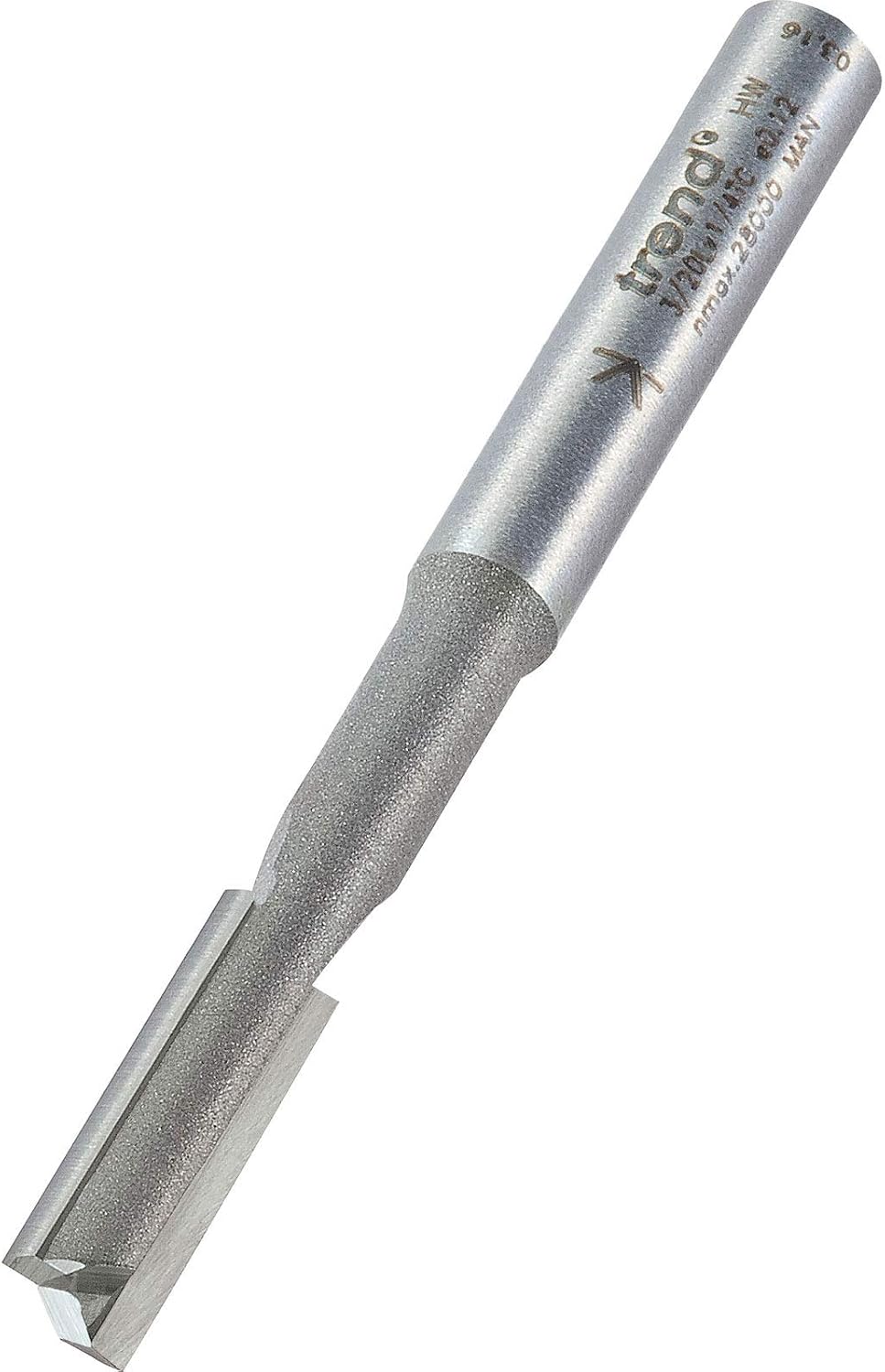 Trend Professional Two Flute Pocket Router Cutter, 1/4 Inch Shank, 6.3mm Cut Diameter & 19mm Cut Length
