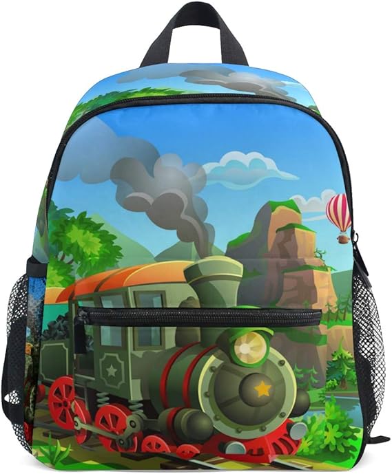 CPYang Kids Backpack Funny Steam Train School Bag Kindergarten Toddler