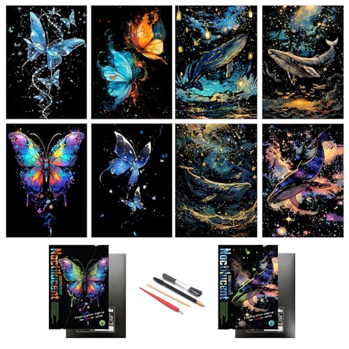 A4-glow in the Dark Butterfly + Whale（8pcs）