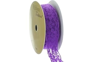 HAIRBOW CENTER LLC Ribbon Traditions 7/8" Stretch Elastic Lace Trim Purple 5 Yards