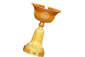 LED Electronic Butter Lamp Rechargeable, Flameless Devotional Prayer Light for Home and Temple Decoration Flameless Light