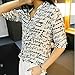 Shouhengda Women Chiffon Lapel V-Neck Blouse Plaid Button Down Tops (US4/Tag M, Letter)