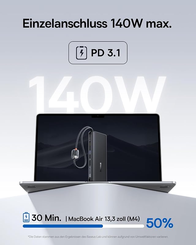 FC41 145W 25000mAh Powerbank Laptop CCC Zertifizierung, Schnellladen Power Bank mit 2 Integriertem USB-C Kabel, Externe Handyakkus für Macbook Pro, iPhone, Dell, HP, SteamDeck, Samsung, Schwarz