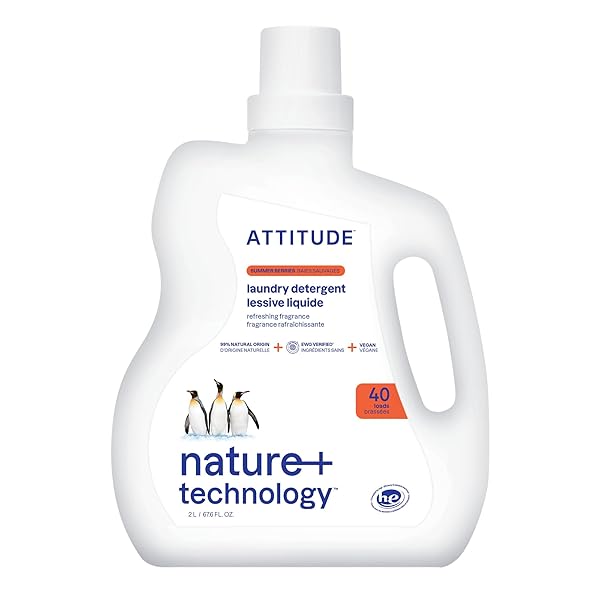 ATTITUDE LIQUID LAUNDRY DETERGENT, EWG VERIFIED, HE COMPATIBLE,...